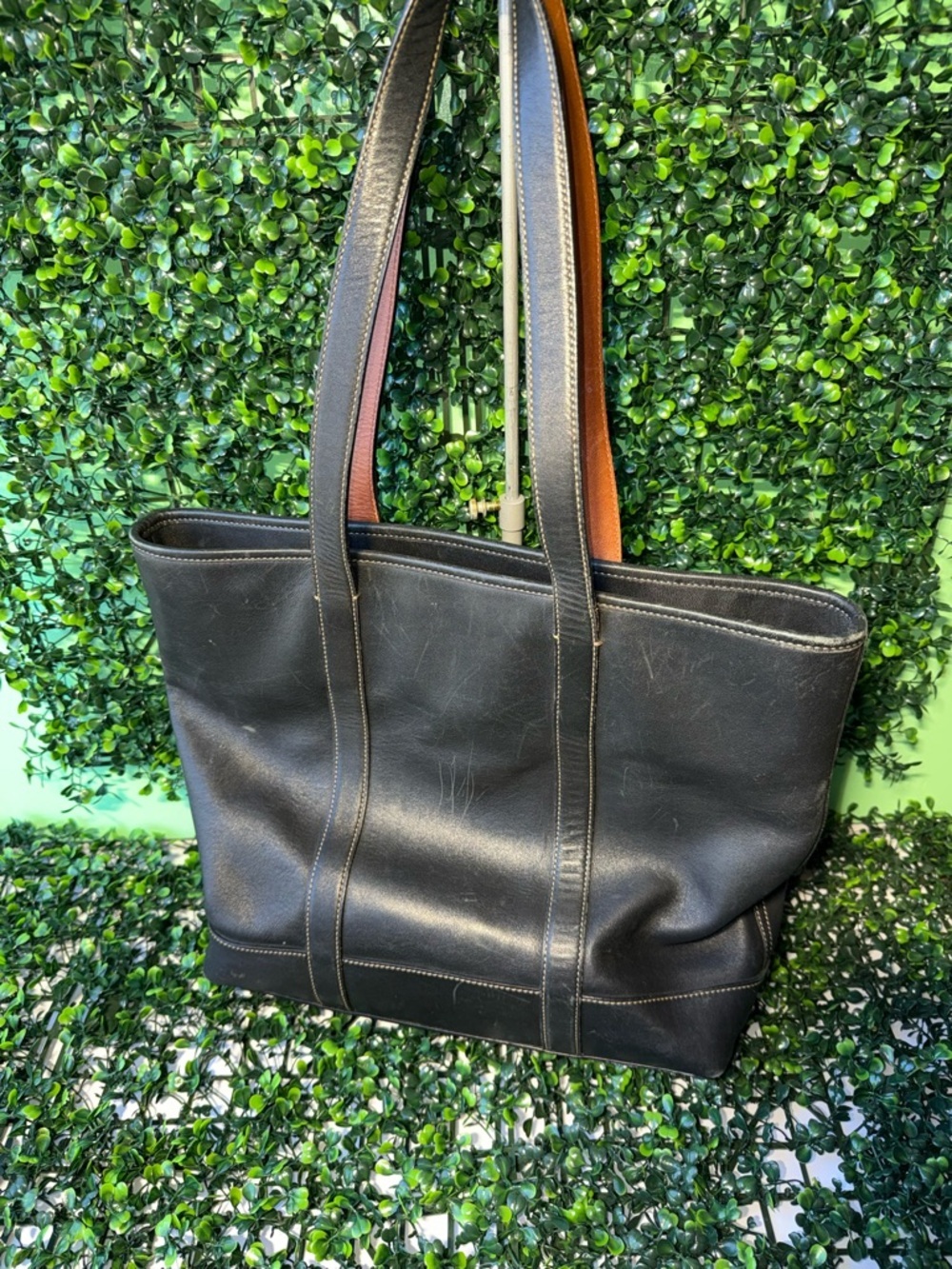 Vintage Coach Black/Brown Leather Gallery Tote Bag  | Classic Y2K Shoulder Bag - Picture 2 of 5